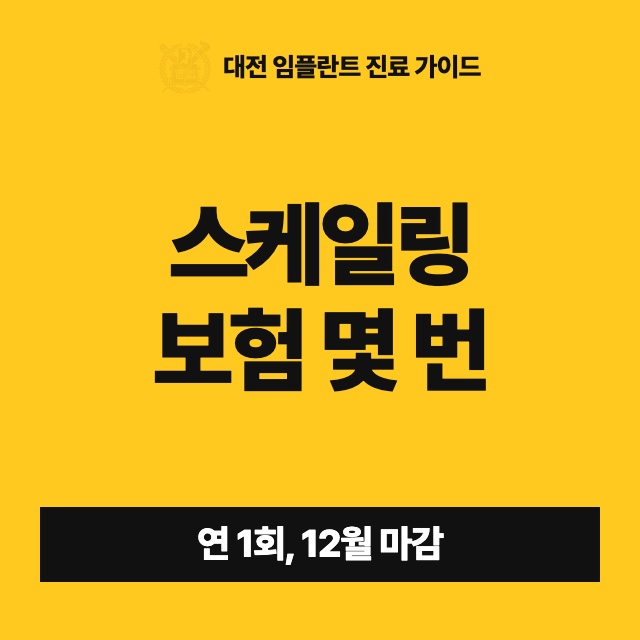 스케일링 보험은 1년에 몇 번 되고, 기준은 언제부터 다시 세나요?